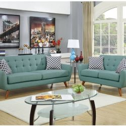 2 PC SOFA SET LAGUNA UPHOLSTERY  (POLYFIBER ( LINEN-LIKE FABRIC)☎️1714586,2564 