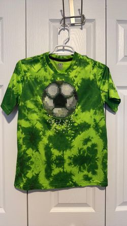 Athletic Kids Green Tie-Dye Soccer Graphic Tee