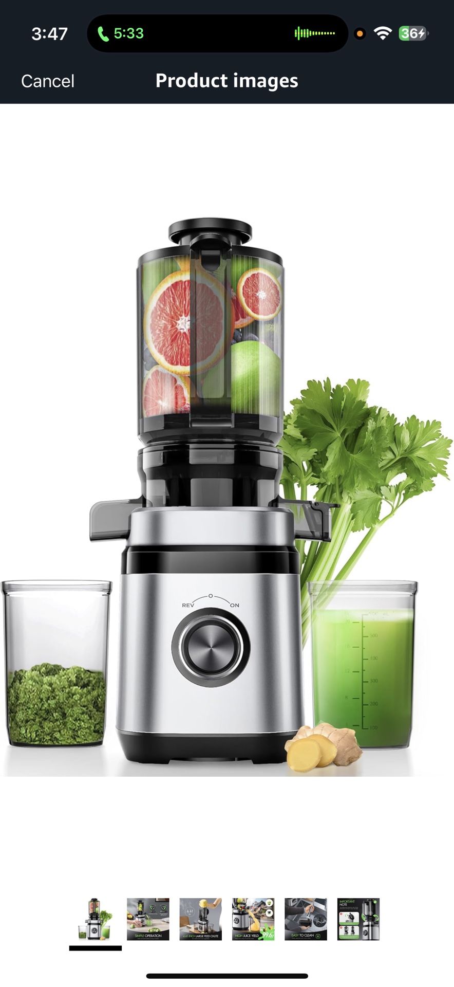 Juicer Machines, Cold Press Juicer with 4.41" Wide Feed Chute, 350W Slow Masticating Juicers for Whole Vegetables & Fruits, High Juice Yield, Easy to