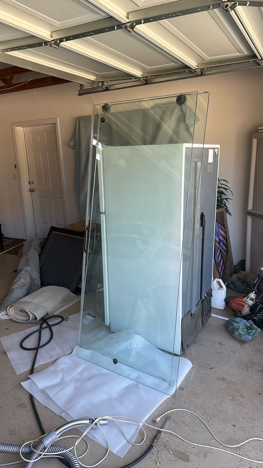 Two Glass Shower Doors w/ Hardware  78” High & 34” Wide