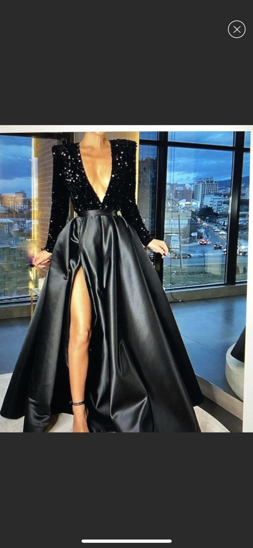 Black Satin Gown