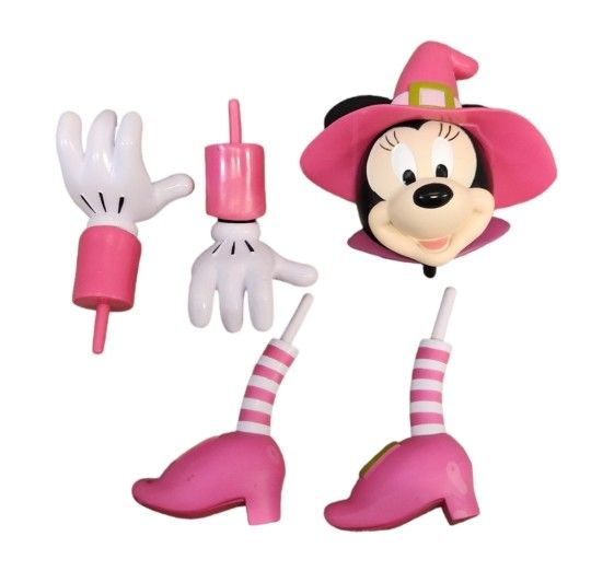 Disney Minnie Mouse Halloween Pumpkin Push-Ins Pink Plastic Set