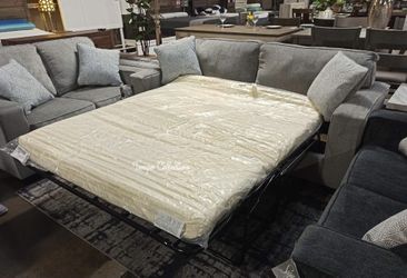 SOFA BED- QUEEN SLEEPER - ALLOY - [NEW] [EASY CARE FABRIC]