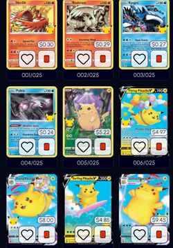 Pokemon celebration 25 anniversary cards