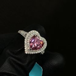 10k White Gold With Moissanite Diamond Ring 