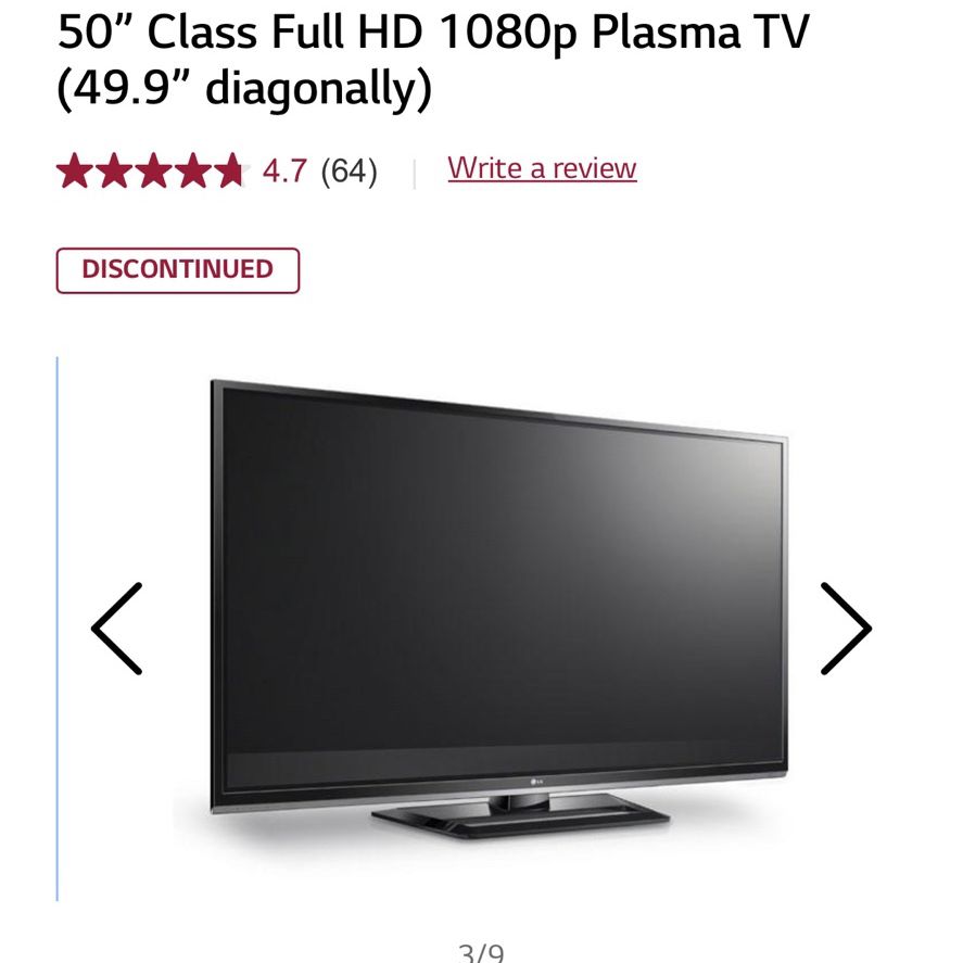 LG 50 Inch Plasma TV