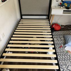 Twin Upholstered Platform Bed Frame – Excellent Condition