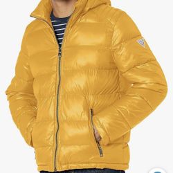 Guess Men’s Yellow Puffer Jacket 