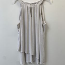 White House Black Market Womens White Blouse Layered Tunic Top XL