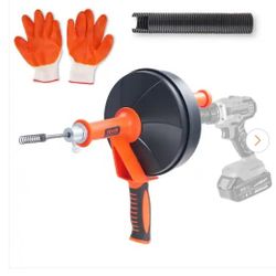 Drain Auger 25ft Plumbing Snake Clog Remover 