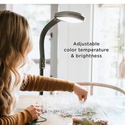 Verilux SmartLight Full Spectrum LED Modern Floor Lamp with Adjustable Brightness, Flexible Gooseneck and Easy Controls - Reduces Eye Strain and Fatig