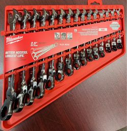 New Milwaukee SAE Flex Head Ratcheting Wrench Set