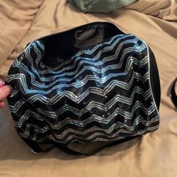 Girl Cheer Bag Black And Silver Sequins 