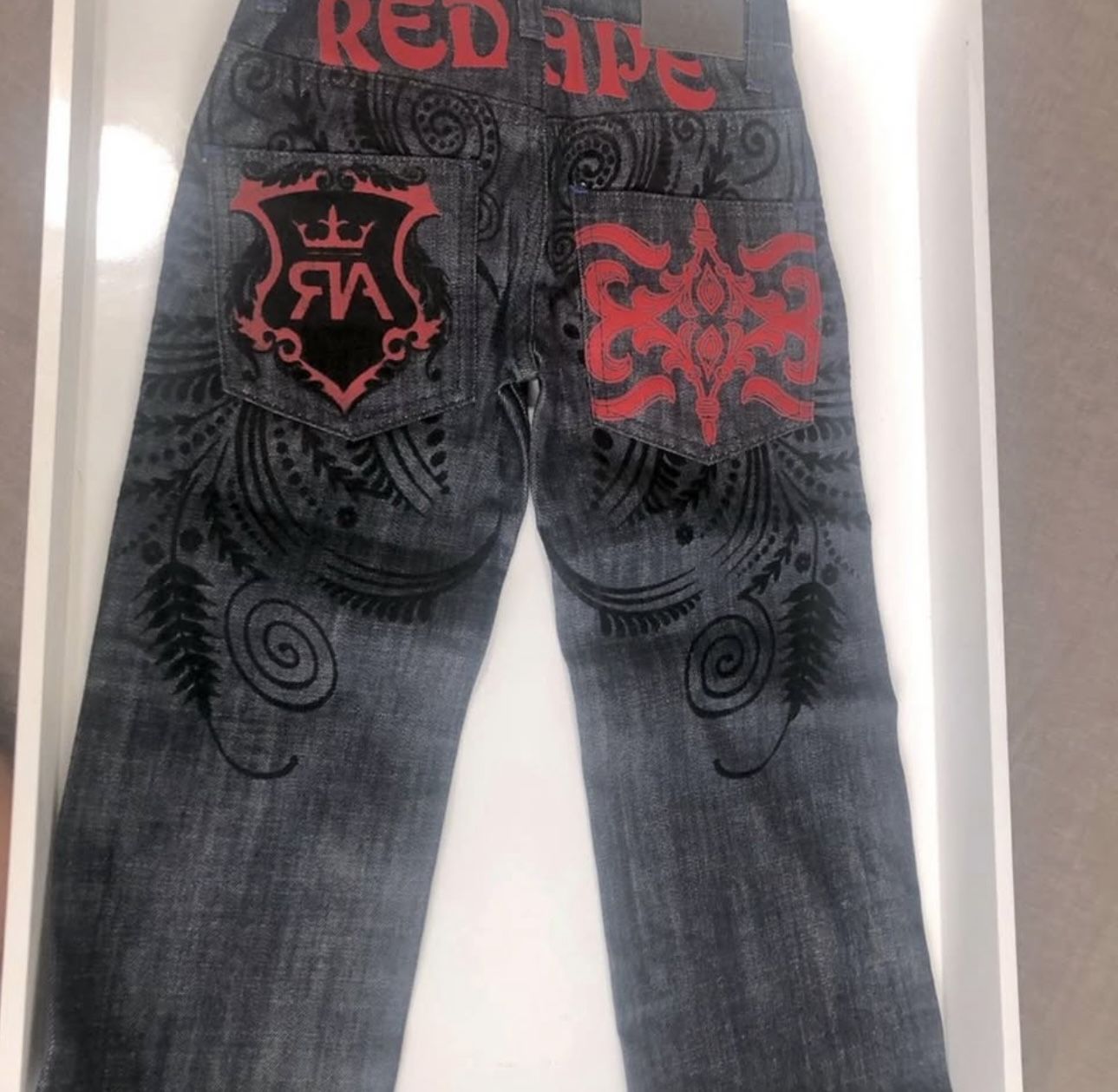 NWT Rare Red Ape Embroidery Denim Jeans
