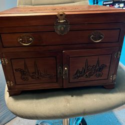 Antique Oriental Jewelry Box 
