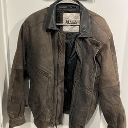 Vintage Leather Bomber Jacket