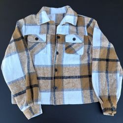 Womens Cropped plaid jacket