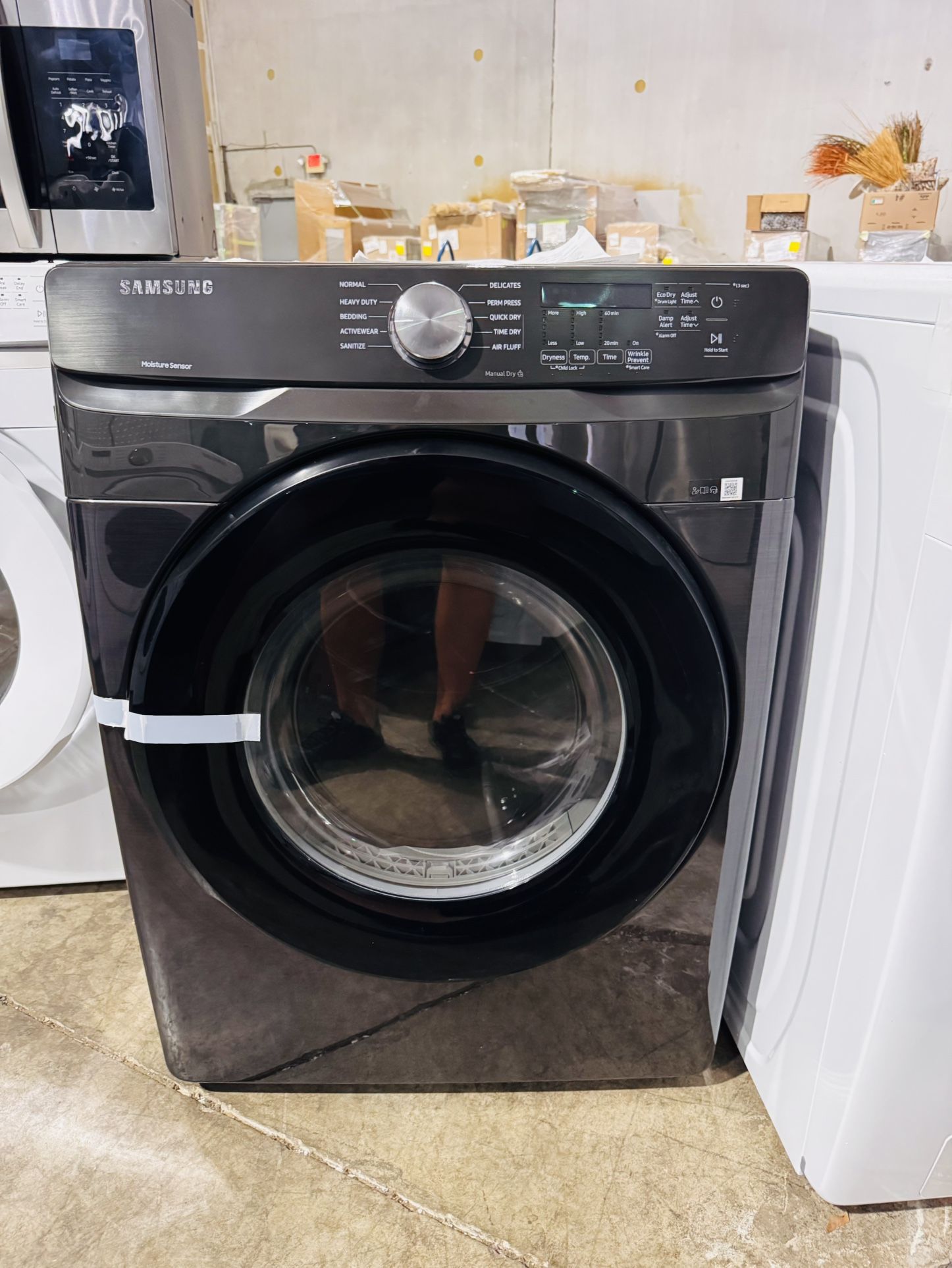 Samsung 7.5β―cuβ―ft FrontβLoad Electric Dryer β Black Stainless | Model DVE456000V (Scratch & Dent)