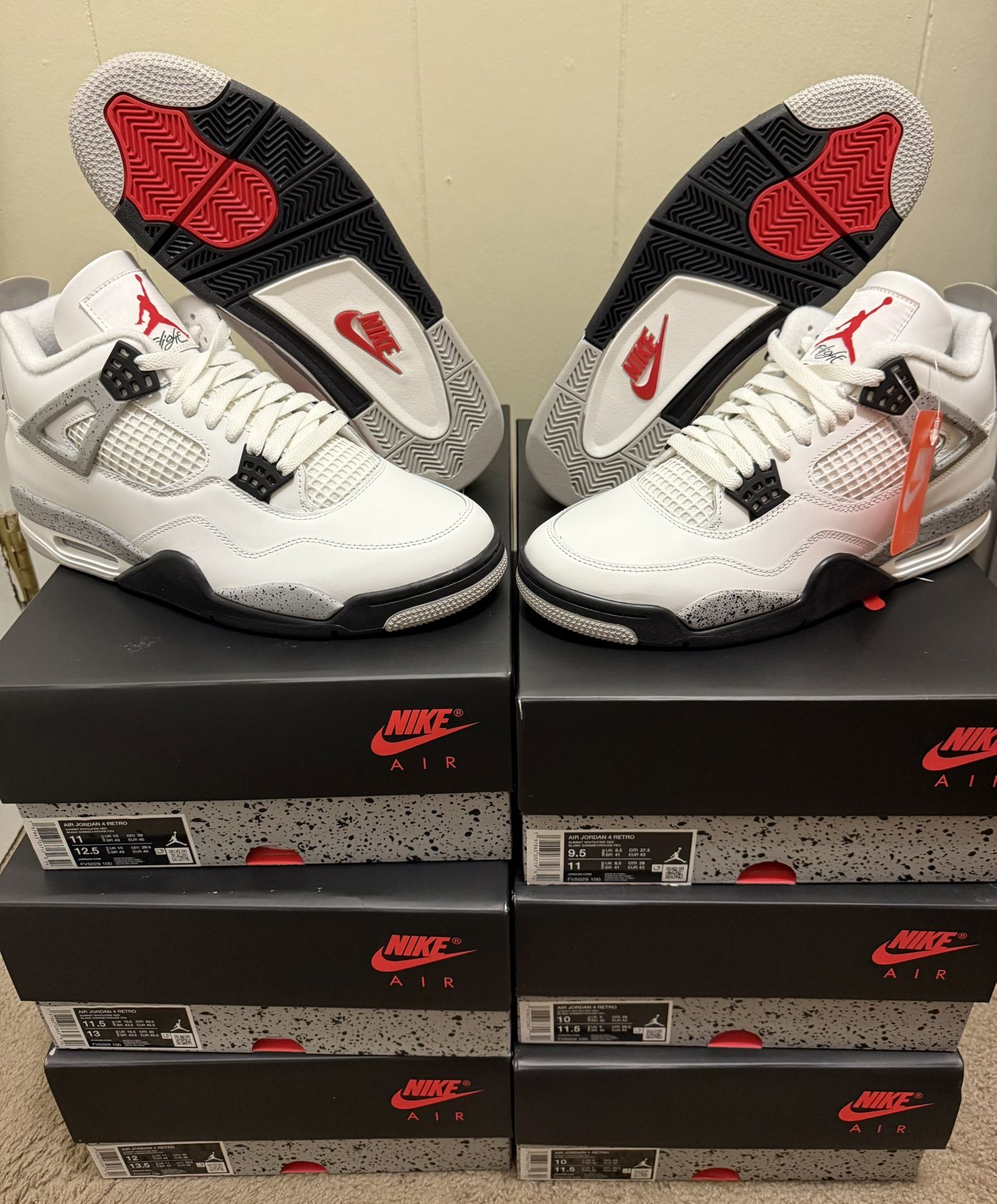 Brand new Jordan 4 white cement 2025