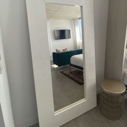 Tall White Wood Mirror 