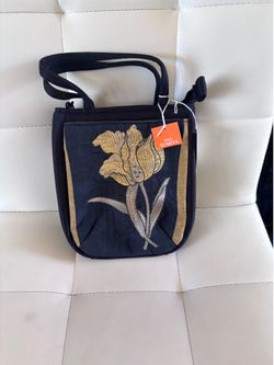 NWT Ginza Sumiya Floral Crossbody Bag | French Fabric | Japanese Designer | Tulip Print | Rare