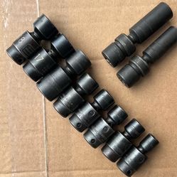 Snap-On & Matco 10pc 3/8” drive Impact Swivel Socket Set