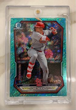 2026 Bowman Baseball JJ Wetherholt Aqua Shimmer /125 #BCP-115 Cardinals Mint