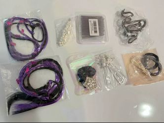 New 8-Piece Hair Accessories Set: Braids, Pearl Clips, Bobby Pins