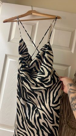 Satin Zebra Mini Dress XL
