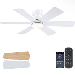 Ceiling Fan with Remote APP, Dual-Sided Modern/Rustic 6 Blades, Reversible, 3CCT,