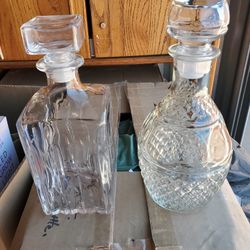 Crystal wine bottles