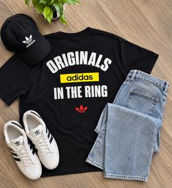 Adidas Originals In The Ring Black Oversized Graphic Tee XL