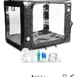 New Pet Oxygen Cage for Cats and Dogs to Obtain Oxygen/Nebulizing Care, Tube Kit and Mat Included (Medium -32x24x24 Inch)