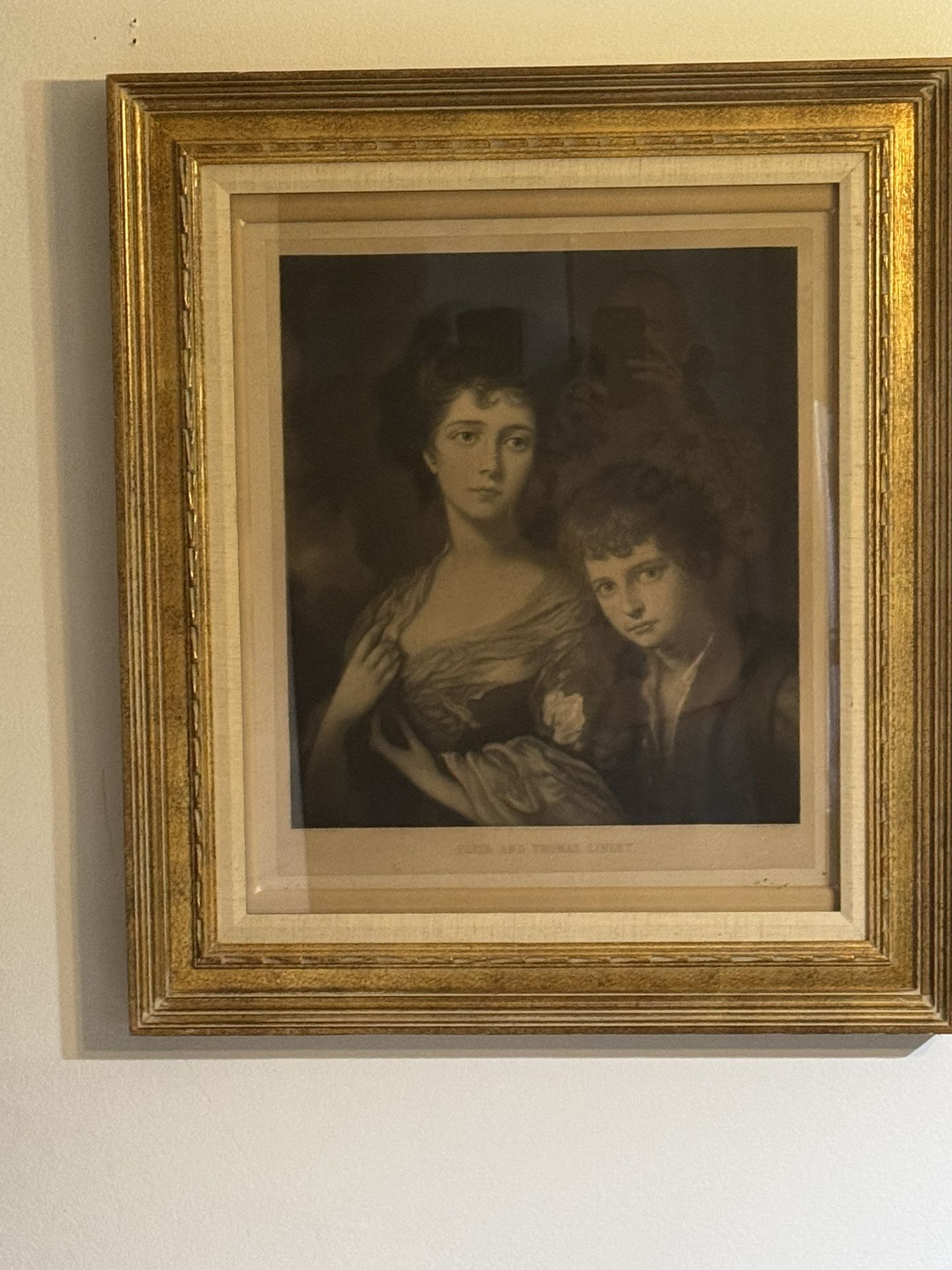 Liza And Thomas Linley Vintage Engraving By J.W. Chahman 31”x27”