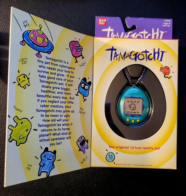 Tamagotchi (Original) #180 Rare Teal/Purple, Yellow Buttons...NIB