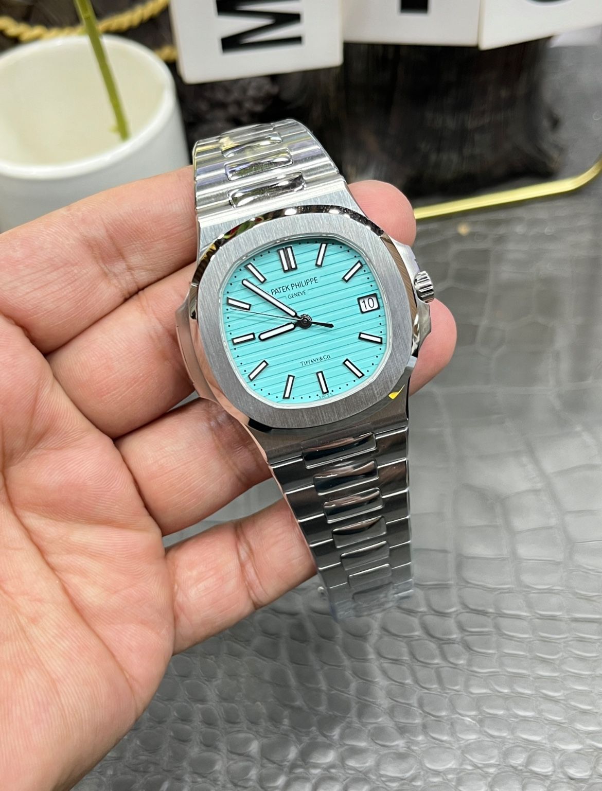 Patek Nautilus Tiffany Blue Dial Stainless Steel Band