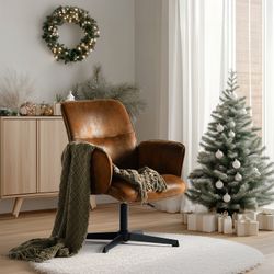 Homy Casa THOMASINA RELAX SUEDE BROWN 61.5" W Office Chair for Home and Workspace Open Box