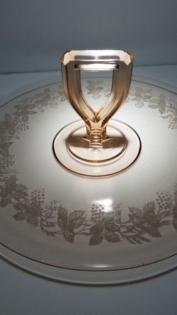 Vintage pink glass serving dish
