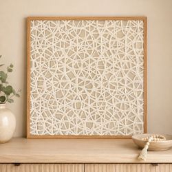 Modern Textured Wall Art – Neutral Abstract Framed Decor