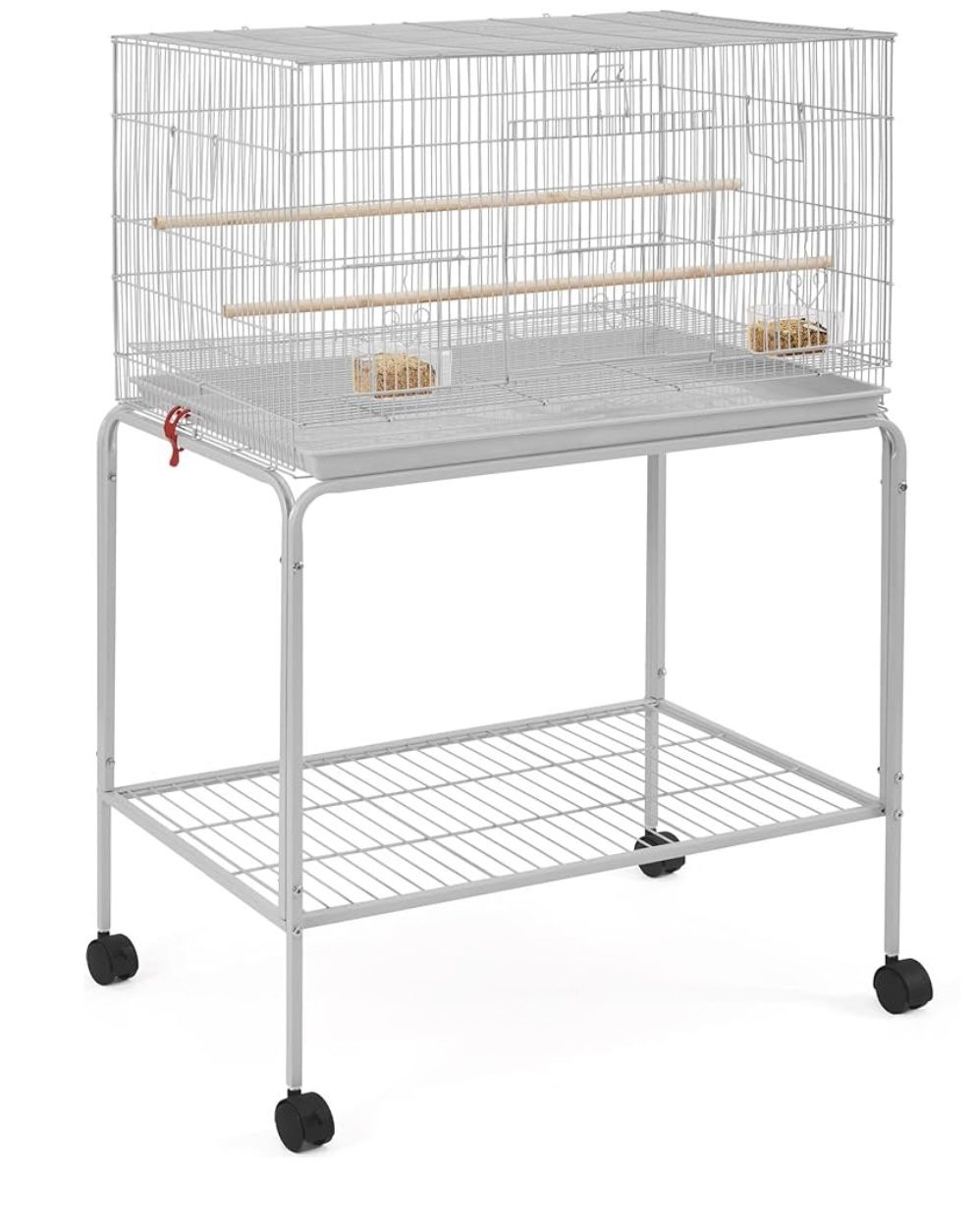 47" Height Metal Flight Bird Cage Parrot cage for Parakeets Conures Budgies Lovebirds with Rolling Stand