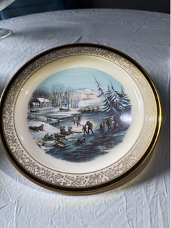 LENOX 1986 Currier & Ives “ Winter Scene Morning” collector plate