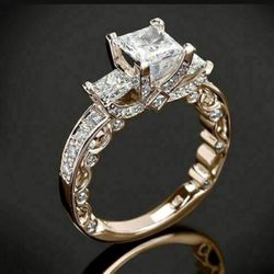 VALENTINES DAY ❤️ Princess Cut Created White Topaz Wedding Engagement Ring Jewelry Sz 5 / 6/ 7 / 8 / 9 / 10 *See My Other 300 Items