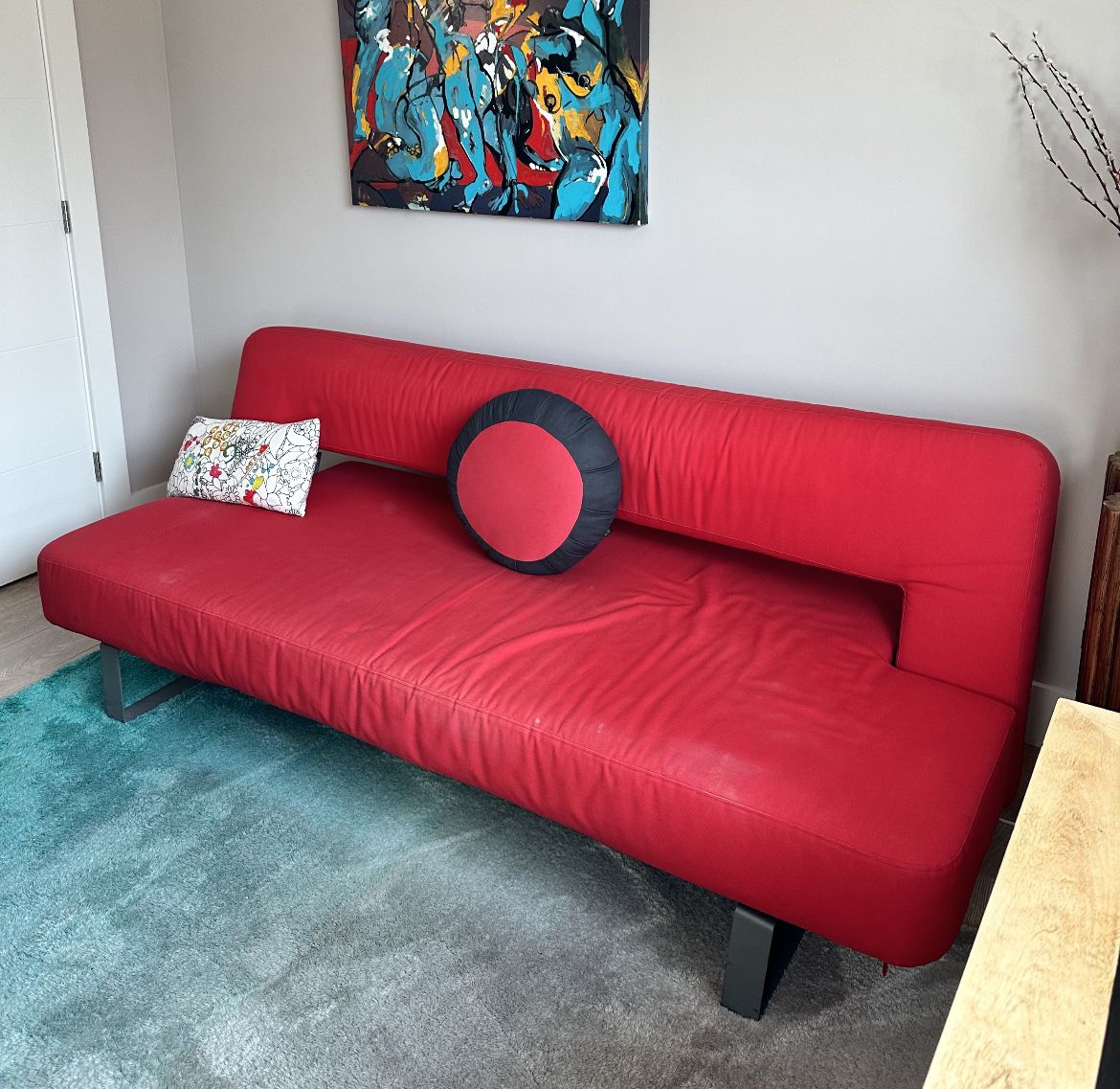 Red Modern  Sleeper Sofa
