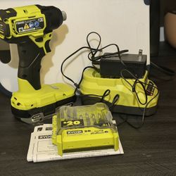 Ryobi Impact Driver Kit + Battery + Charger + Bits