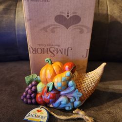 Jim Shore (contact info removed) "Harvest Blessings" Pint Sized Cornucopia Figurine In Box 