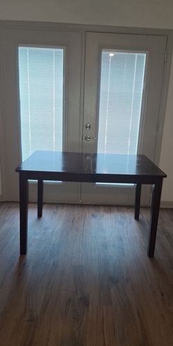 Dark Brown Wood Extendable Dining Table