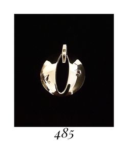 1.7" x 1.5" 3-D Solid Sterling Silver "Elle" Pendant w Ruby, signed