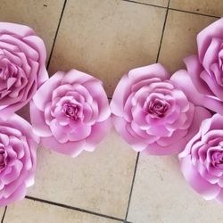 Light Pastel Lilac Paper Flowers