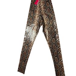 New Commando Leather Snake skin print leggings size small 