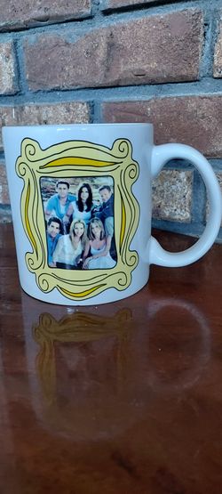 Vintage Friends TV Series Yellow Frame Portrait White Ceramic Mug Cup 20 Oz